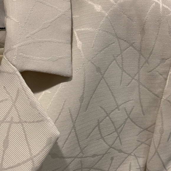 Vintage Mary McFadden Ivory Textured Blazer Rhinestone Buttons Sz 12 - Picture 6 of 11